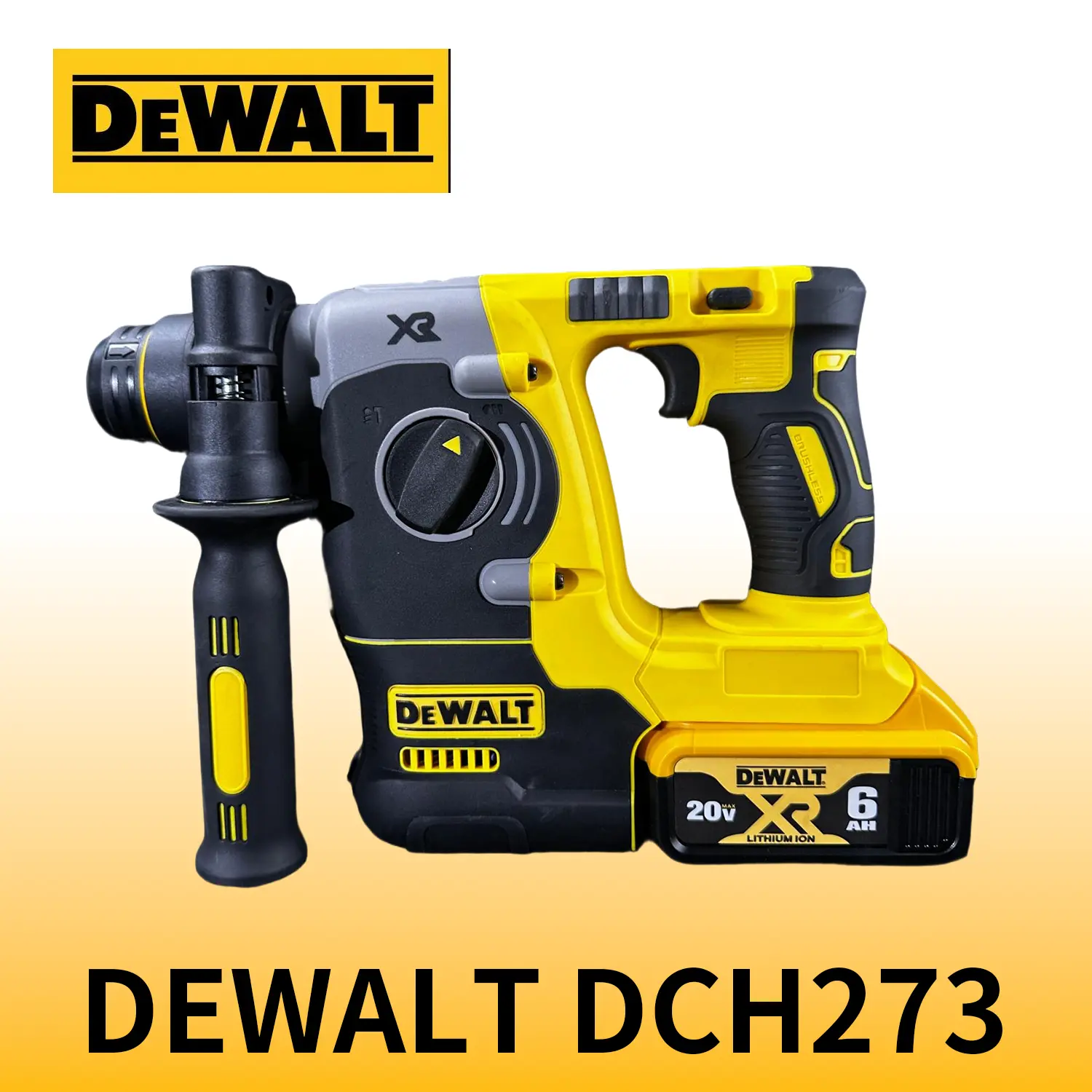 DEWALT DCH273 20V MAX SDS Plus L-Shape Rotary Hammer, 2.1J Impact Energy, 24mm Concrete Drilling Capacity, 3-Mode Operation for Drilling, Hammer Drilling and Chiseling, Ideal for Concrete Anchoring and Light Demolition high torque hand tool