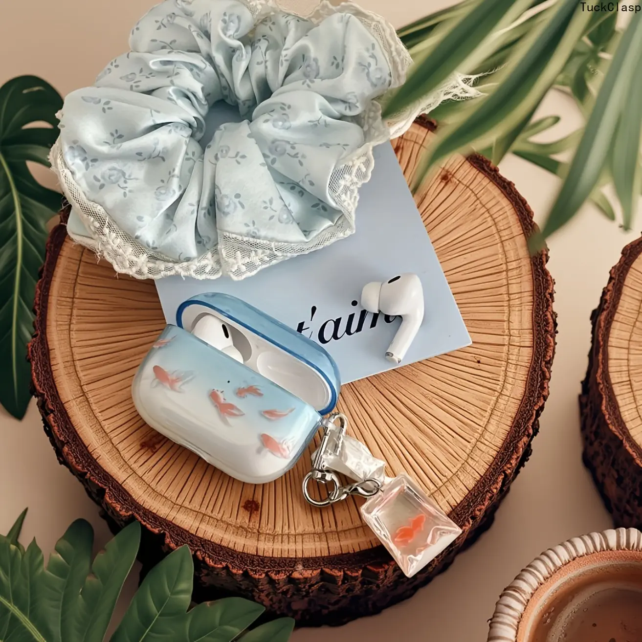 Creative Bubble Goldfish Case for AirPods Pro 2 / 3 / 4 – Fun Design for Wireless Headphones, Great for Summer Daily Use