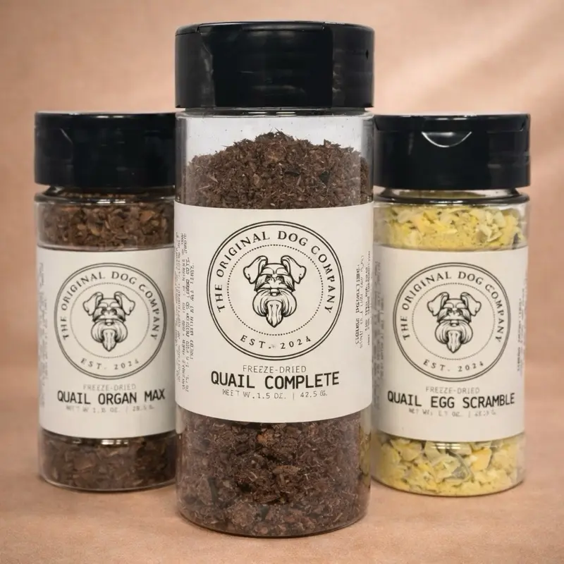 Freeze-Dried Quail Topper Trio for Dogs & Cats | Natural Meal Toppers