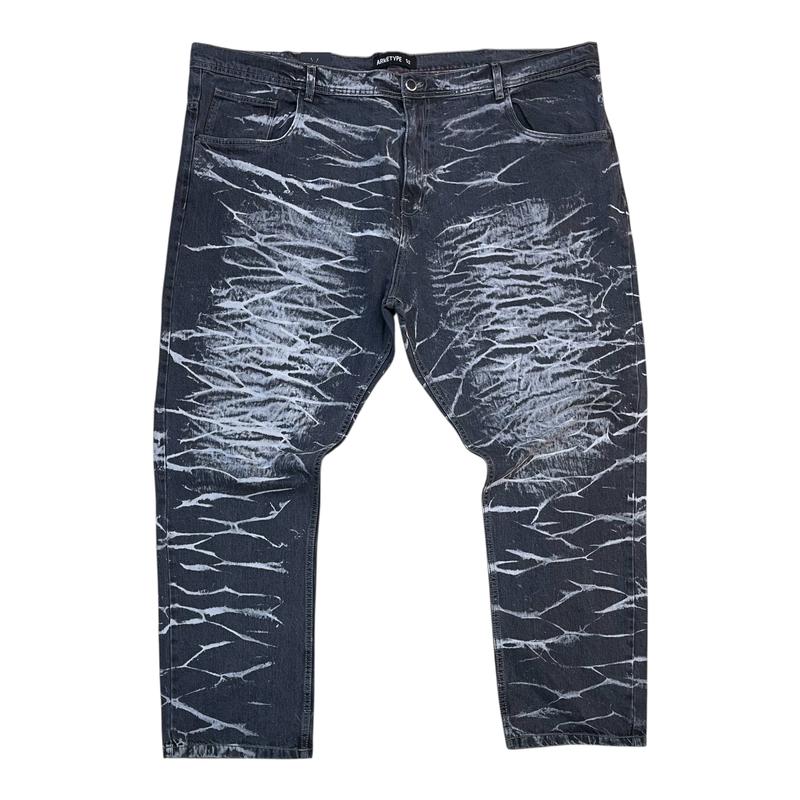 P17X - Big Men's Crinkle Wash Straight-Fit Non-Stretch Jeans