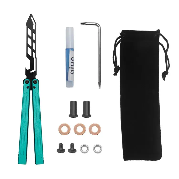 Blade Kingdom Bladeless Butterfly Trainer, Unisex Aluminum & Stainless Steel EDC Survival Tool with Bottle Opener, Outdoor Survival Equipment