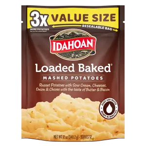Idahoan Loaded Baked Mashed Potatoes Value Size, 12 oz, Pack of 8