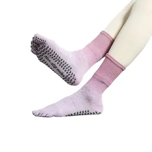 2026 New Tie-Dye Mid-Calf Autumn Winter Yoga Socks Non-Slip Professional Women Long Five-Toe Socks Pilates Socks Sports