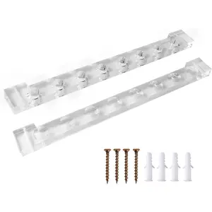 2-Piece Acrylic Wall Mounted 8 Billiard Pool Cue Rack