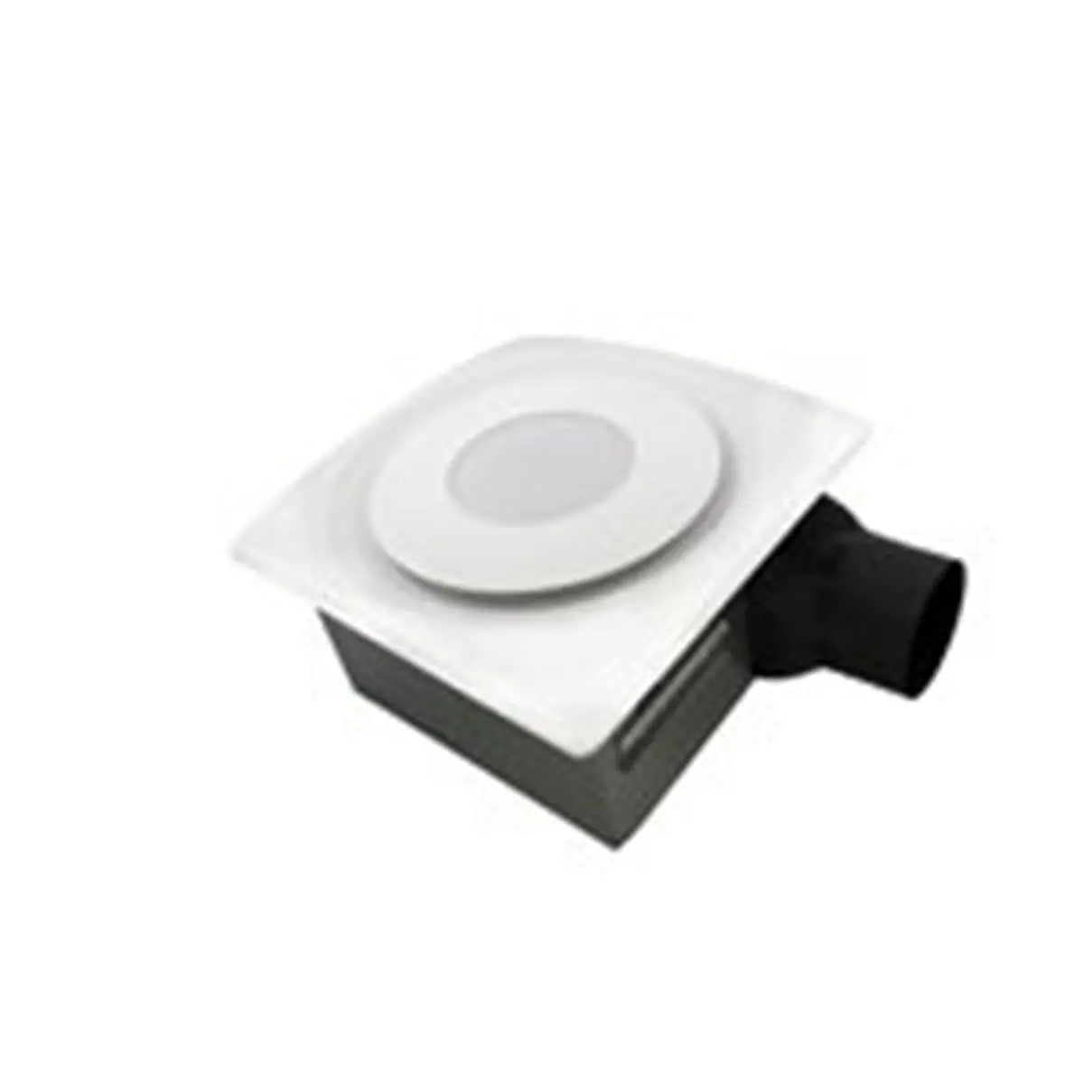 Aero Pure AP90-SL Low Profile Space-Saving Galvanized Steel Ceiling Mount Bathroom Fan - 90 CFM, 0.3 Sones Quiet Motor, 2-in-1 8W LED Lighting Solution (Light Pad & Grille), 11 lbs, 13 x 13 3/8 inches, White, ASHRAE 62.2 Compliant, Corrosion Resistant, 2-