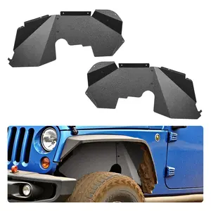 VEVOR Inner Fender Liner, Front Fender Liner Compatible with 2007-2018 Jeeps JK/JKU 2/4 Doors, Steel Mud Guards Bolt-on Style Fenders Flare, Wheel Well Cover Fenders Flare Liners, Scratch-Resistant, Wheel Well Coverage