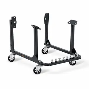 Engine Cradle with Wheels,750 LBS Load Capacity Rolling Engine Stand with 4 Swivel Casters and 4 Hook Positions, Engine Cradle Rolling Stand for Chevy Small Block and Big Block 23.62"L*18.62"W*13.58"H