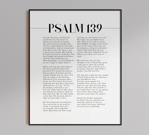 Bible Verse Wall Art Psalm 139 Nkjv, Scripture Printable, Christian Home Decor, Popular Bible Quote Wonderfully Made Poster Prints No Framed, Gifts For Men Women, Bedroom Decor, Wall Art Home Decor, Poster For Room