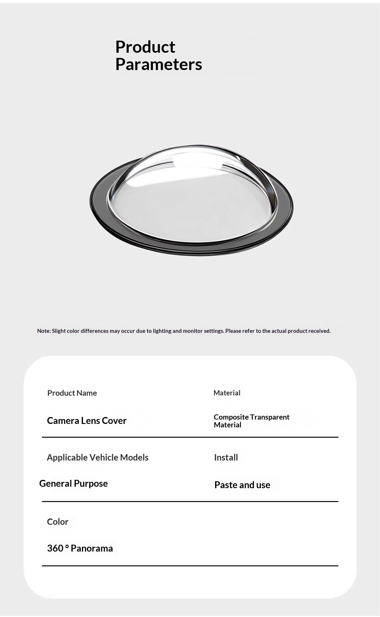 Car camera protective cover/lens cap, dedicated for front cameras, 360° rear view, dustproof and sandproof for vehicles