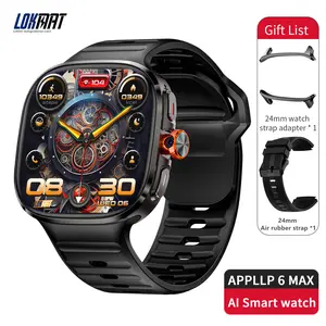 LOKMAT APPLLP 6 MAX Android System Smartwatch ，With a Rotatable Camera, Taking Photos, Recording Videos And Making Video Calls，Supports SIM Card For Making Calls，2.16-inch AMOLED Screen, Download Apps, WIFI and GPS Functions.