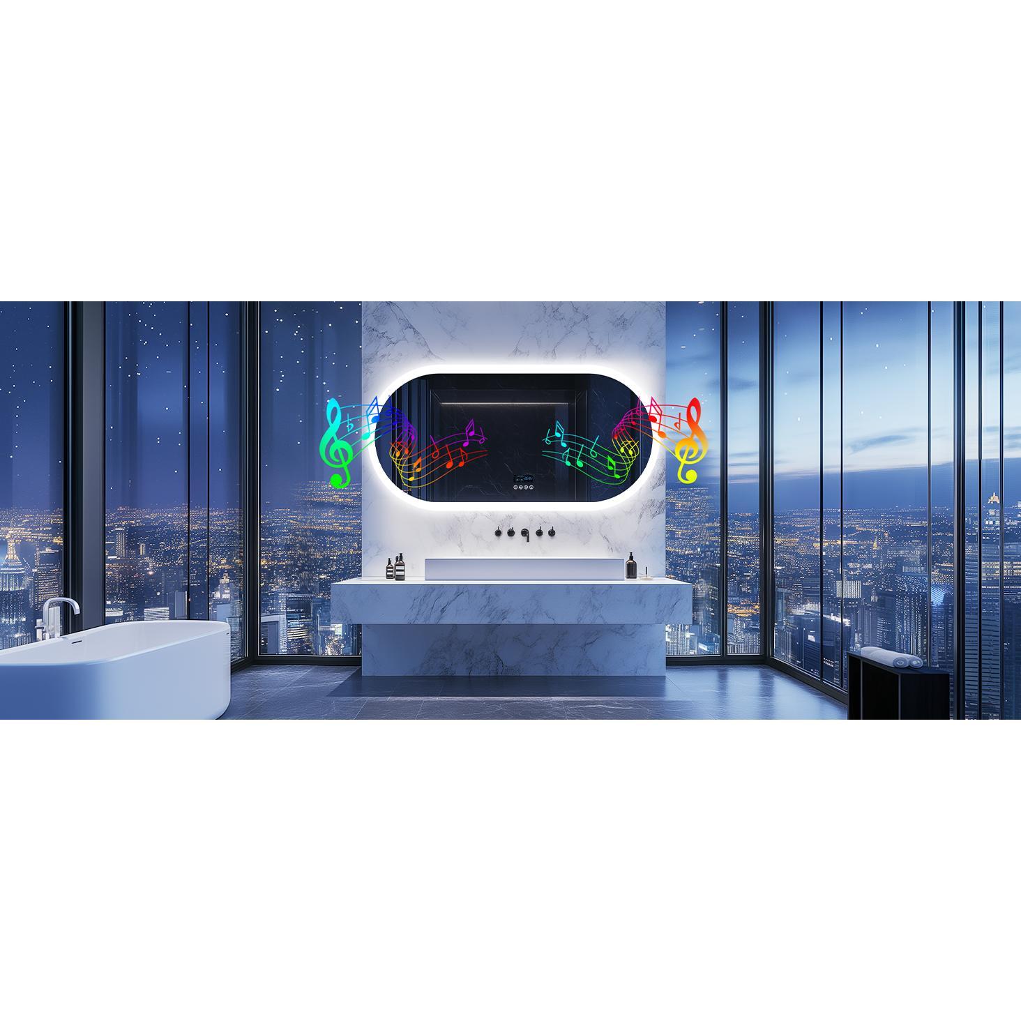 LumiBased Oval Led Light Bluetooth Bathroom Mirror  20X32