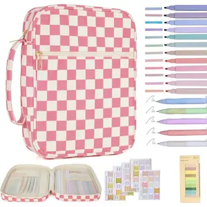 Bible Cover Case for Women Corduroy Bible Case for Girls Checkered Large Bible Cover with Handle Bible Study Supplies Accessories Christian Gifts for Women