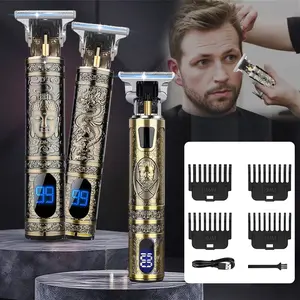 Professional hair clippers, equipped with a precision T-shaped blade and LCD display, USB rechargeable men's trimmer, suitable for men's daily grooming, perfect as a Father's Day or Valentine's Day gift.