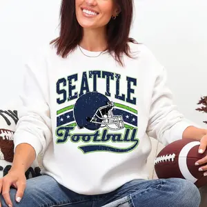 Retro Seattle Football Sweatshirt, Tshirt and Hoodie, Vintage Fan Gift, Game Day Shirt, Seattle Team Football Shirt