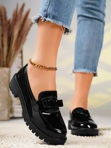 Women's Elegant Bow Decorated Slip on Flats, Trendy Pointed Toe Flat Shoes, Fashionable Shoes for Daily Wear