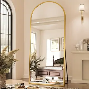 71"x26" Arch Full Length Mirror, Wall Mirror Floor Mirror with Stand Hanging or Leaning, Aluminum Alloy Frame Full Body Mirror for Bedroom, Dressing Room