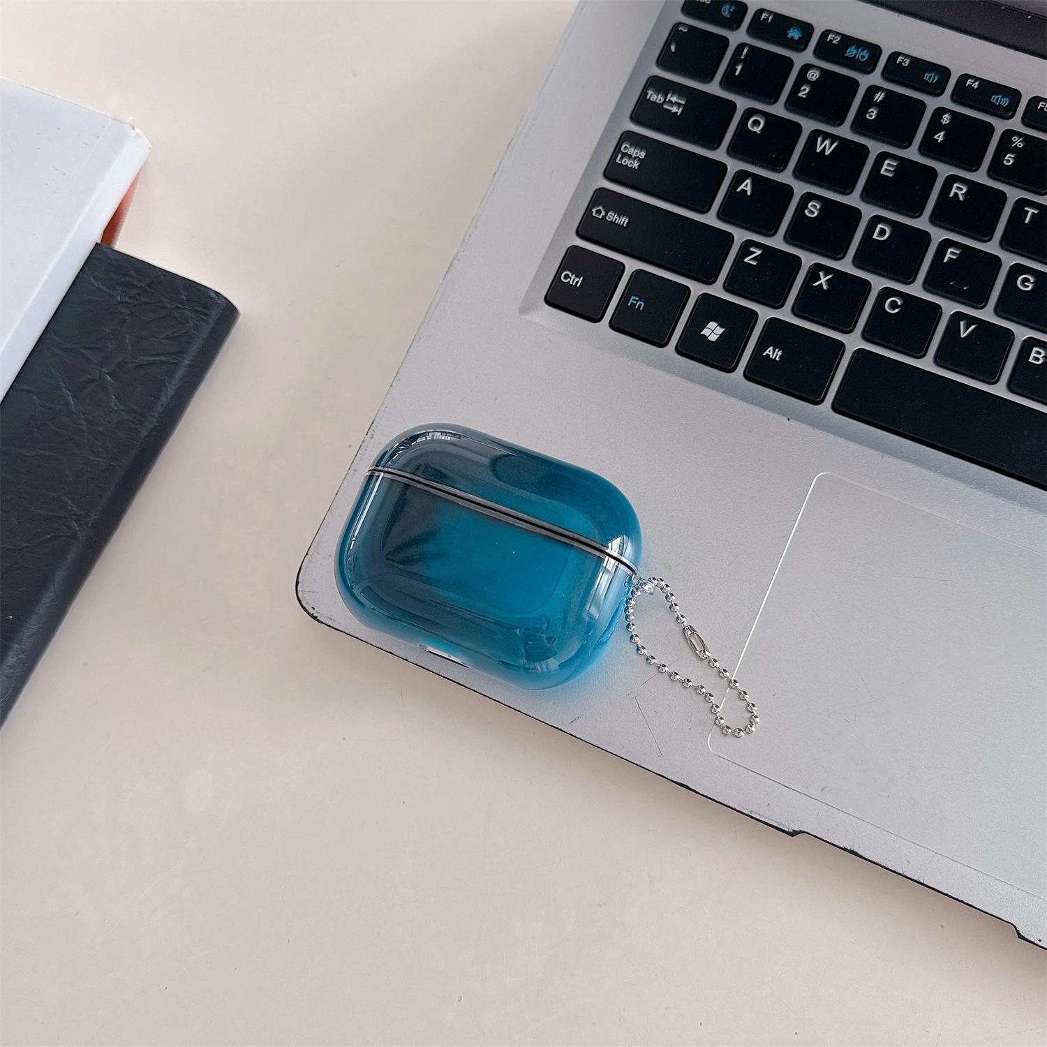 Glow in The Dark Gradient AirPod Case for AirPods 4/3/Pro/Pro 2nd Generation, Luminous Gradient Protective Cover with Keychain, Shockproof Soft TPU Case Compatible with AirPods Series