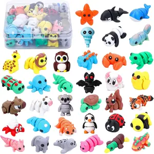 36 PCS 3D Printed Set, Articulated 3D Printed Fidget Animal Toys for Kids Students Classroom Rewards,Favors, Easter Christmas Goodie Bag Stuffers, Desk