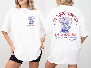 Add Tank Top So Long London 4th of July Two Sides Shirt With Comma Ver 2, Fourth Of July Shirt, July 4th Shirt