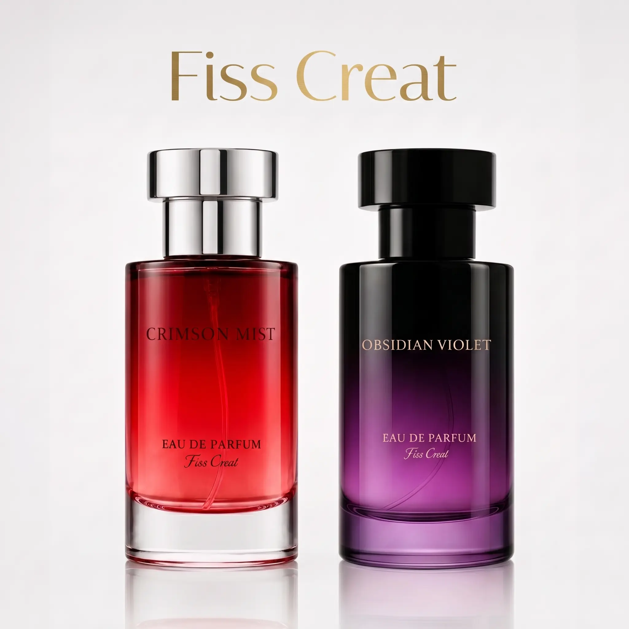 Fiss Creat 2 Pcs Perfume Set｜50ml/1.7 fl oz Each｜Black Currant Rose & Almond Coffee Vanilla Scent｜For Women, Everyday, Office, Date Nights & Gifting｜Long Lasting Layered Floral Fruity & Floral Gourmand Woody Fragrance｜Eau de Parfum (EDP)