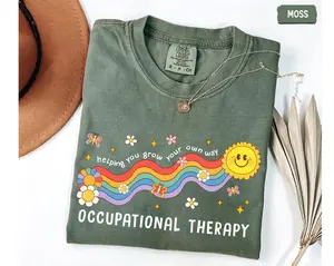 Comfort Colors Occupational Therapy T-Shirt, Helping You Grow Your Own Way Shirt, Therapist Shirts, Mental Awareness Tee, Groovy OT Shirt, OT Assistant, OT Month Gifts