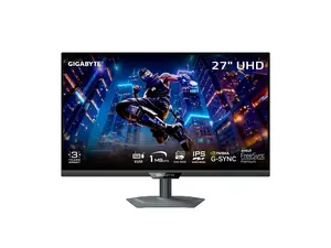 GIGABYTE 27" UHD 4K 160Hz with AMD FreeSync Premium, G-SYNC Compatible 1ms HDR400 Dual Mode USB-C KVM Gaming Computer Monitor with Height Adjustable, Tilt, Pivot and Swivel stand M27UP