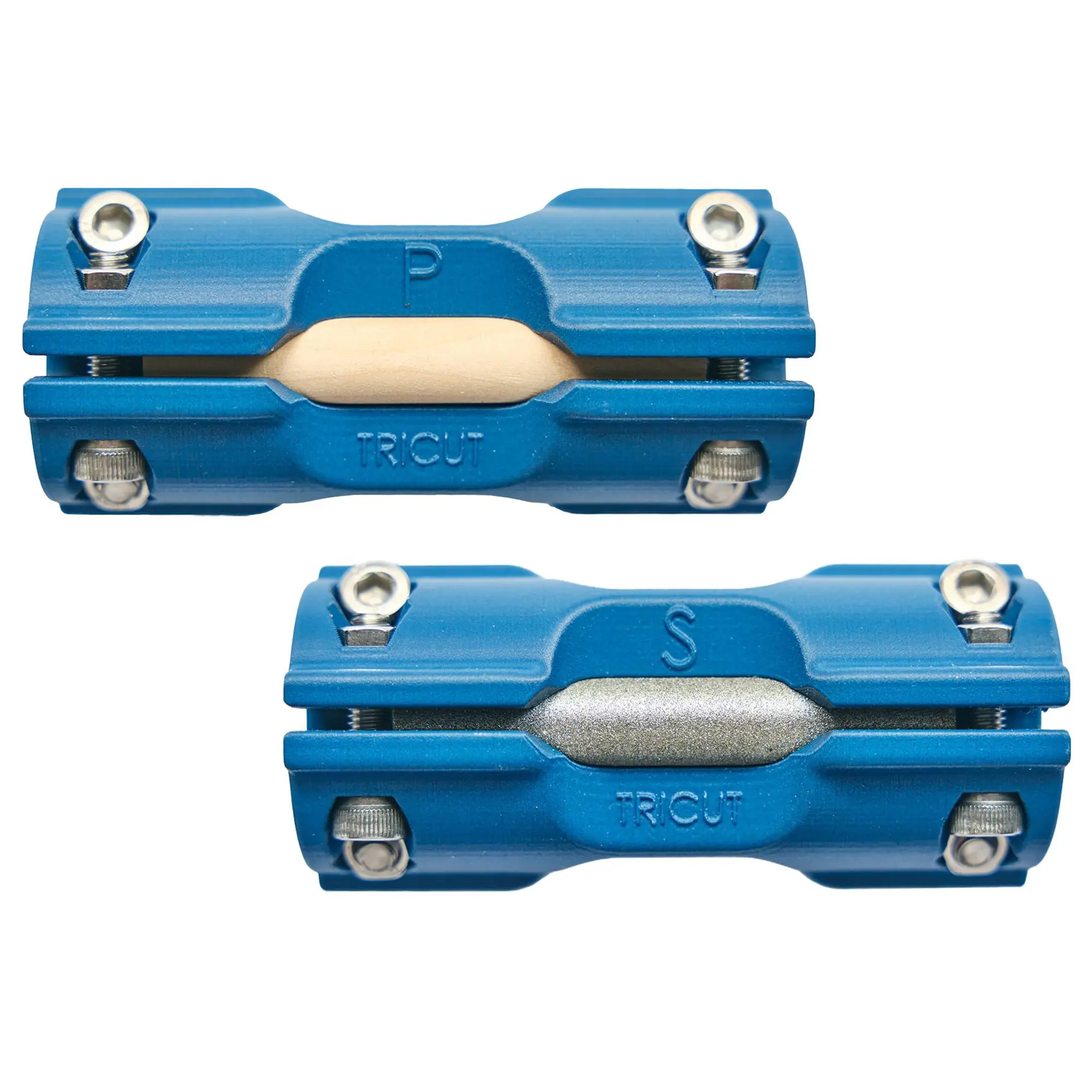 TRICUT Ice Skate Sharpener - 3-Sided Design | Pro Kit with Blade Measuring Tool & Outer Wrap