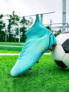 Men's Slip on  High Top Football Shoes, Soccer Cleats, Lightweight Non-slip Football Shoes, Breathable Comfortable Sports Shoes for Adults