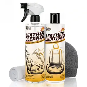 Toretark Leather Cleaning & Conditioning Kit, Quickly Removes Leather Oils, Dirt, and Dust. Natural Coconut Oil Restores Leather's Shine and Softness, and Improves Dryness, Fading, and Hardening.