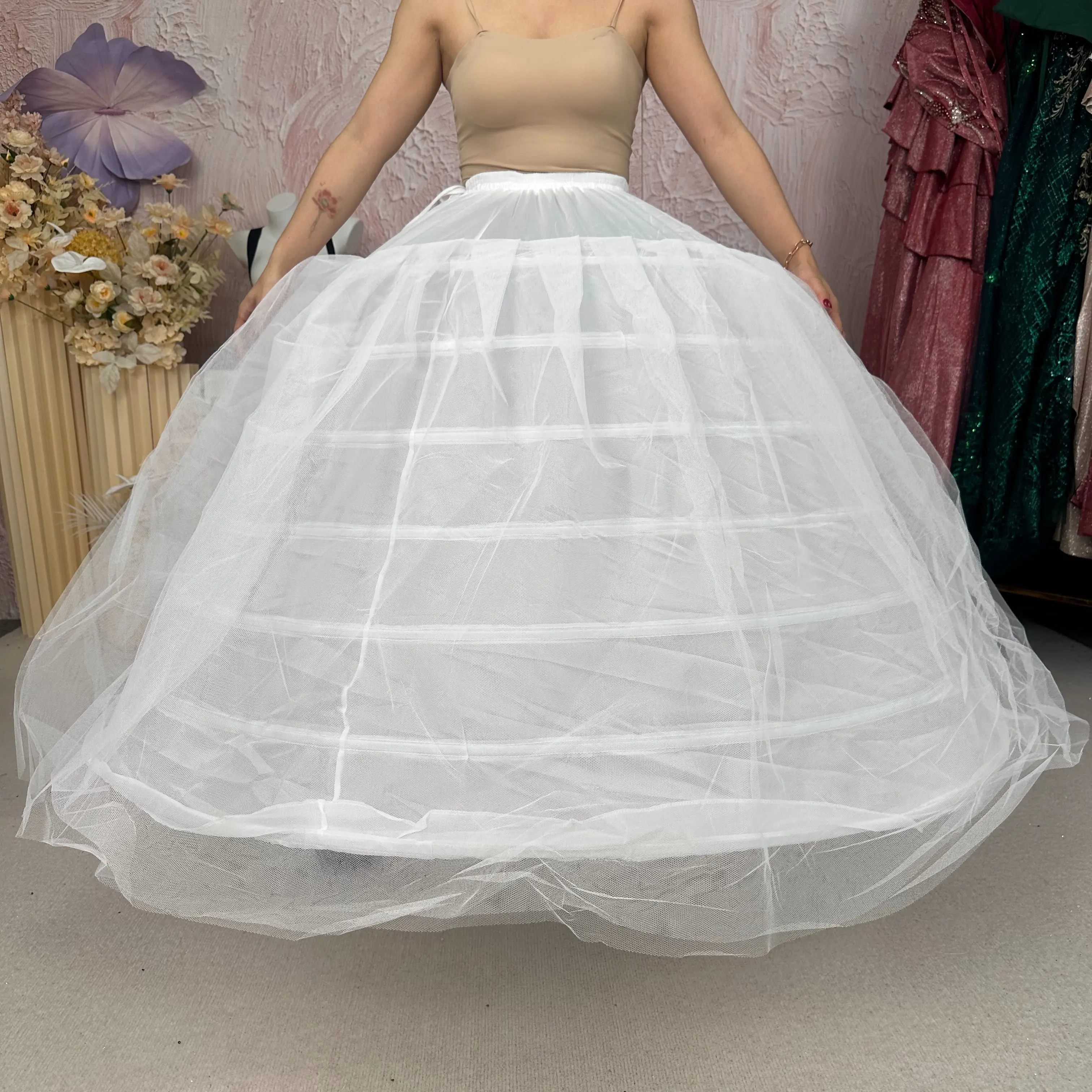 Women's Petticoat Crinolina, 7-Line Hoop Styles, Everyday Essential Bottoms Accessory for Puffier Skirts, Comfortable Fit, Versatile, Enhance