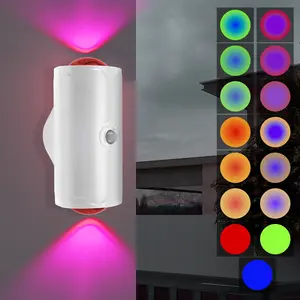 2-Pack Rechargeable LED Motion Sensor Wall Sconces, RGB Color-Changing Dimmable USB-C Wireless Indoor Use Wall Lights, Modern Mood Lighting for Bedroom, Living Room Decor, Rechargeable Wall Sconces