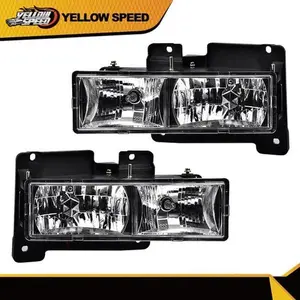 Fit For 1988-1998 Chevy Gmc C10 C/K Truck Headlights Lamps Chrome + Bulbs