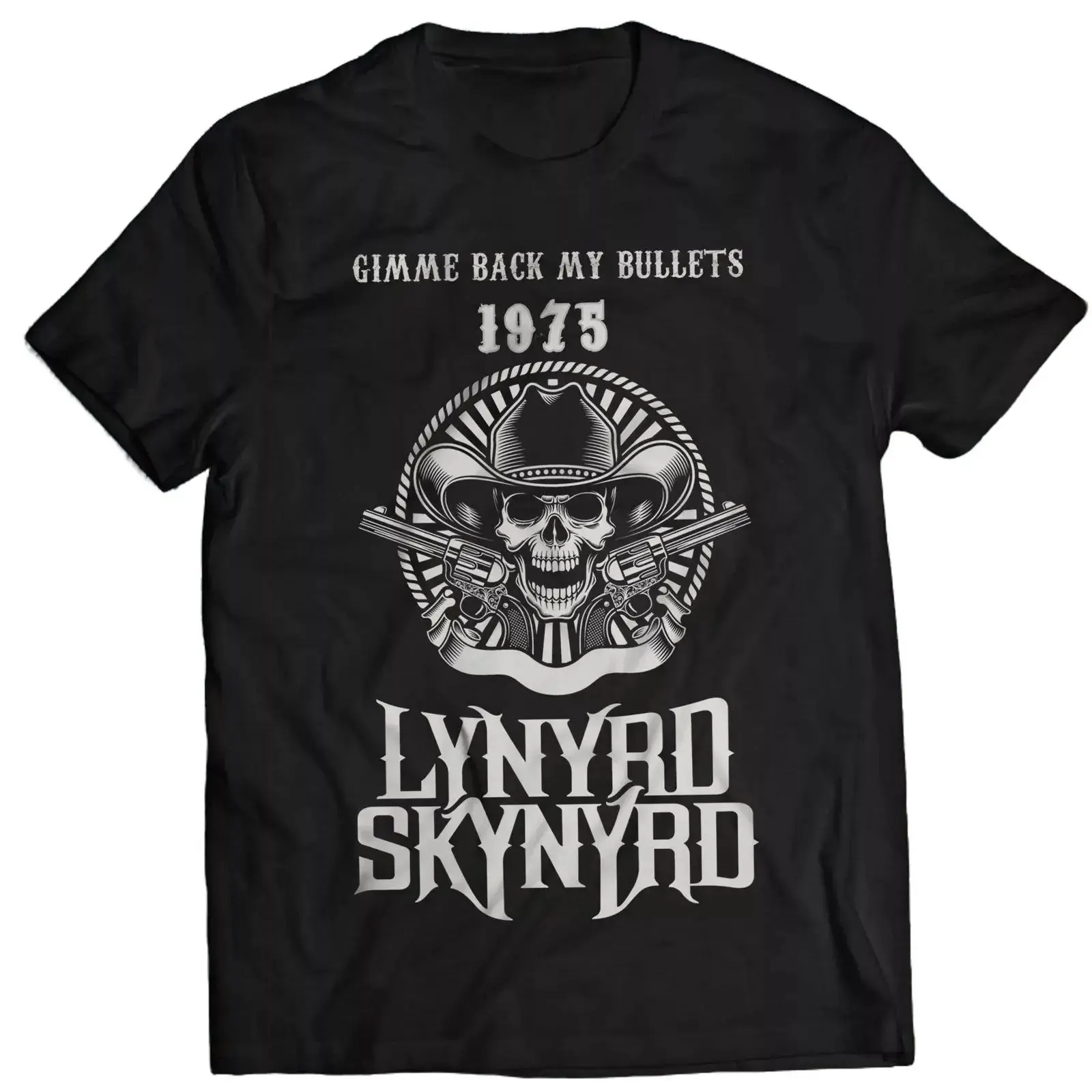 Lynyrd Skynyrd Graphic T-shirt for Men, Casual Shortsleeve Crew Neck Gimme Back My Bullets Rock Music Top, Round Neck, Machine Wash, Clothes