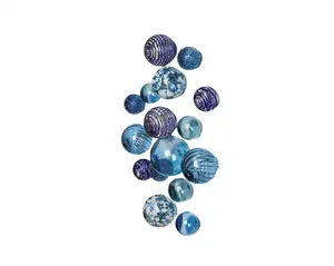 Denim decorative glass balls - Set of - 16