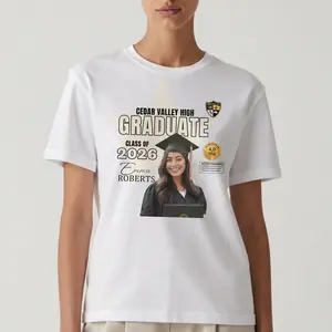 Carpesun Personalized Graduation Shirt Custom Photo Grad Tee Senior Shirt Graduation Picture Shirt Class Of 2026 Gift Photo Graduation Tee Men's Cotton Short-Sleeve Personalized Graduation Tee, Custom Photo Senior Shirt, Class Of 2026 Gift