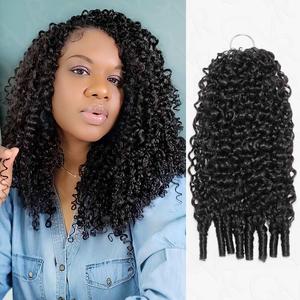 QVR Burmese Curly Crochet Hair Natural Black Machine Made Feather Crochet Human Hair Extension summervibes