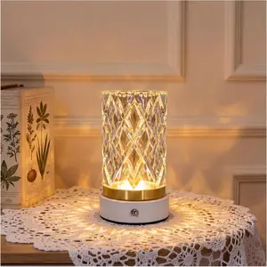Table Lamp, Portable LED Bedside Lamp  Control, 3 Color Modes Dimmable, USB Rechargeable Night Light, Water Cup Design for Bedroom Living Room  Decor
