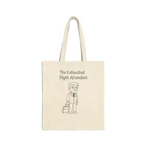 Exhausted Male Flight Attendant Canvas Tote Bag