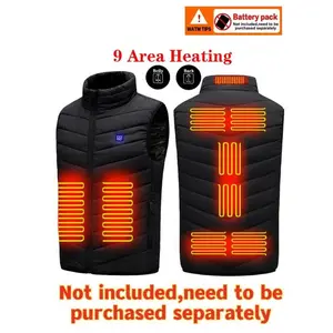 Without Battery Unisex Heated Vest with Three Heating Levels, 9 Heat Zones, Sporty Style, Perfect Christmas Gift, Ideal for Outdoor Activities