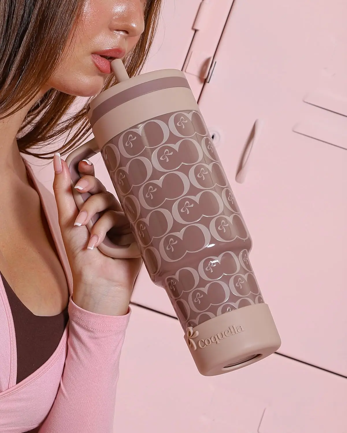 40oz Insulated Stainless Steel Tumbler with Handle & Straw Lid | Leakproof Travel Mug, Vacuum Insulated Reusable Drinking Cup for Gym, Office & Travel, Espresso Brown