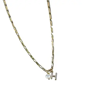Aaron Dainty Pearl Initial Necklace