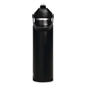 Thrive FlipStraw Stainless Steel Vacuum Insulated Water Bottle, 32 oz, Black