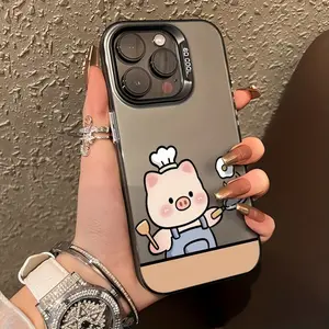 2025 Adorable Cartoon Pig Silicone Case for iPhone 16 15 14 Pro Max 13 12 11 XR XS Plus Shockproof Drop Protection Durable PC Smartphone Cover