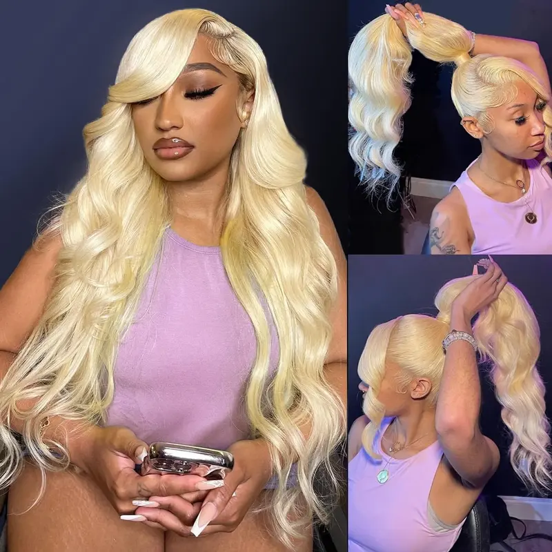 [30Inch for Only $108]KingSup Body Wave 613 Lace Front Wig Human Hair 180 Density Blonde 13x6 HD Lace Front Wig Human Hair Pre Plucked 613 HD Lace Front Wigs For Women Natural Hairline