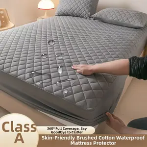 Class A Waterproof Mattress Protector Set Full-Size 16-Inch Deep Pocket Soft Stain-Resistant Twin Cover with Pillowcases for Bedrooms Nurseries College Dorms Hotels