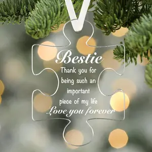 Thank You for Being Such An Important Piece of My Life, Puzzle Piece Acrylic Ornament, Christmas Ornament for Best Friend, Family, Christmas Tree Hanging Ornament, Christmas Home Holiday Decorations, Sisterhood Gifts for Friends, Bestie Gifts