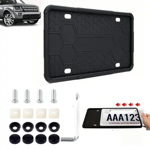 Silicone License Plate Frame, Car License Plate Holder, Universal Truck Frame Protector, Rust-Proof, Shockproof, Waterproof, Includes Installation Kit