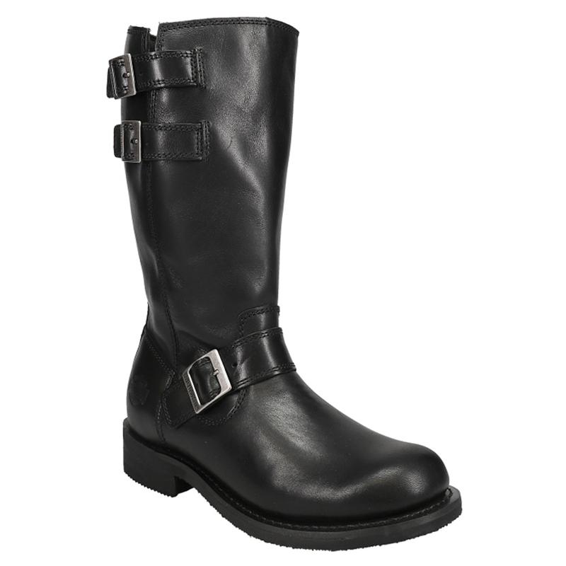 Harley-Davidson Womens Barlyn 11 Inch Zippered Motorcycle Casual Boots Mid Calf Low Heel 1-2" - Black