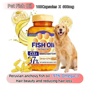 【LickWell】 Pet Cat and Dog Peruvian Anchovy Fish Oil Soft Capsules   >97% Omega, Improve Immunity - Hair Beauty, Shine and Reduce Hair Loss