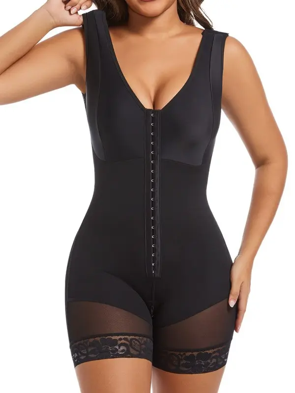 Women's Lace Shapewear Bodysuits, Invisible Fajas Colombianas Body Shaper with Tummy Control, Comfortable Double-Layer Compression, Women's Clothes, Lady, Inner Layer